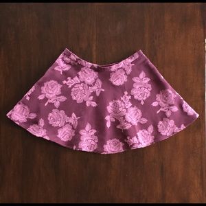 Pink/Burgundy Floral Abercrombie Skater Skirt (M)